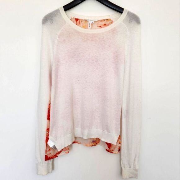 BCBGeneration Long-Sleeve Shirt with‎ Chiffon Back Floral Prints - Picture 1 of 5